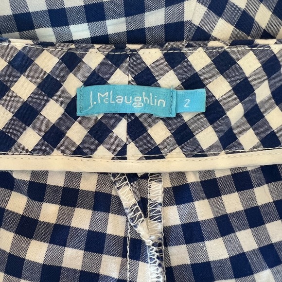 J McLaughlin Womens Shorts Size 2 Blue White Gingham - Picture 3 of 4